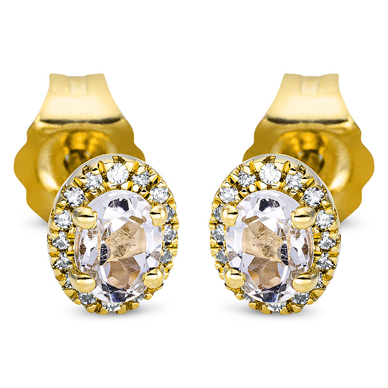 Ohrstecker mit Amethyst  aus 750/-18 Karat Gelbgold mit 32 Diamanten 0