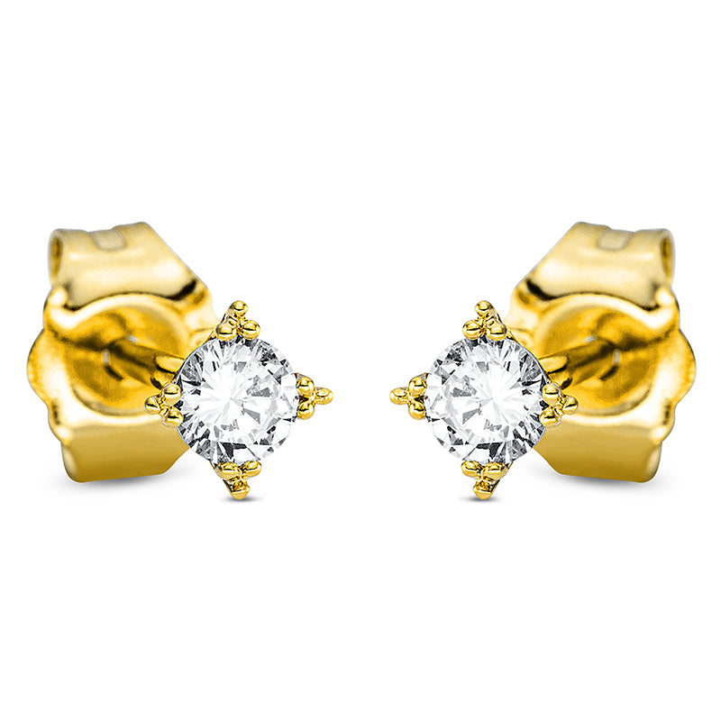 Ohrstecker - Mehrfachsteinbesatz aus Gold mit Diamanten - 2P241