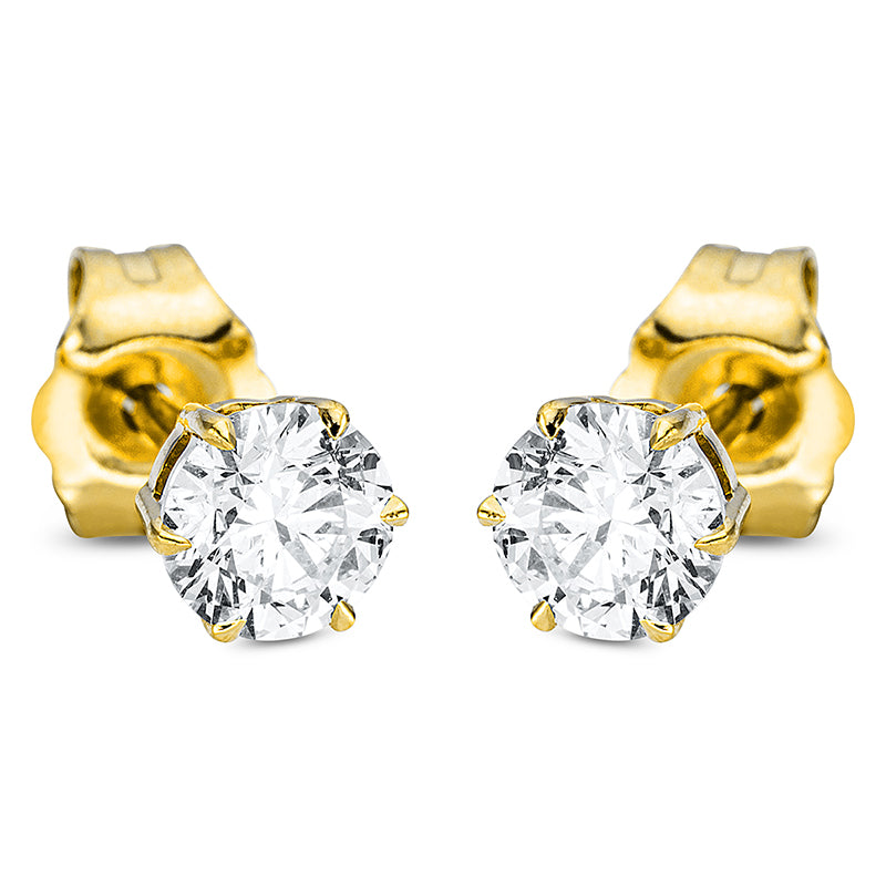 Ohrstecker    aus 750/-18 Karat Gelbgold mit 2 Diamanten 0