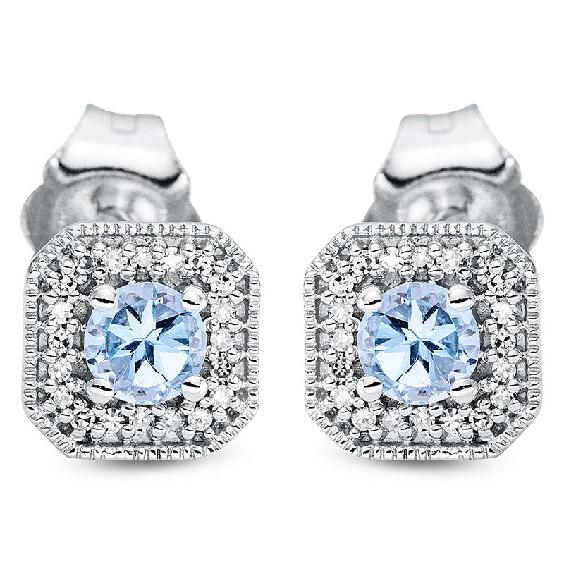 Ohrstecker mit Topas  aus 750/-18 Karat Weißgold mit 40 Diamanten 0