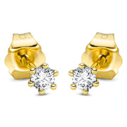 Ohrstecker    aus 750/-18 Karat Gelbgold mit 2 Diamanten 0