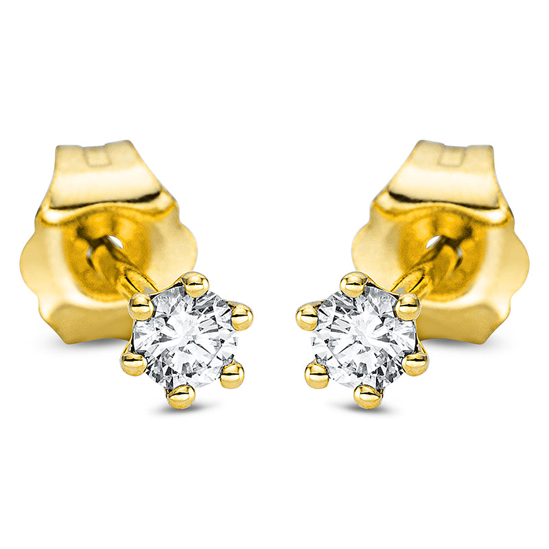 Ohrstecker    aus 750/-18 Karat Gelbgold mit 2 Diamanten 0