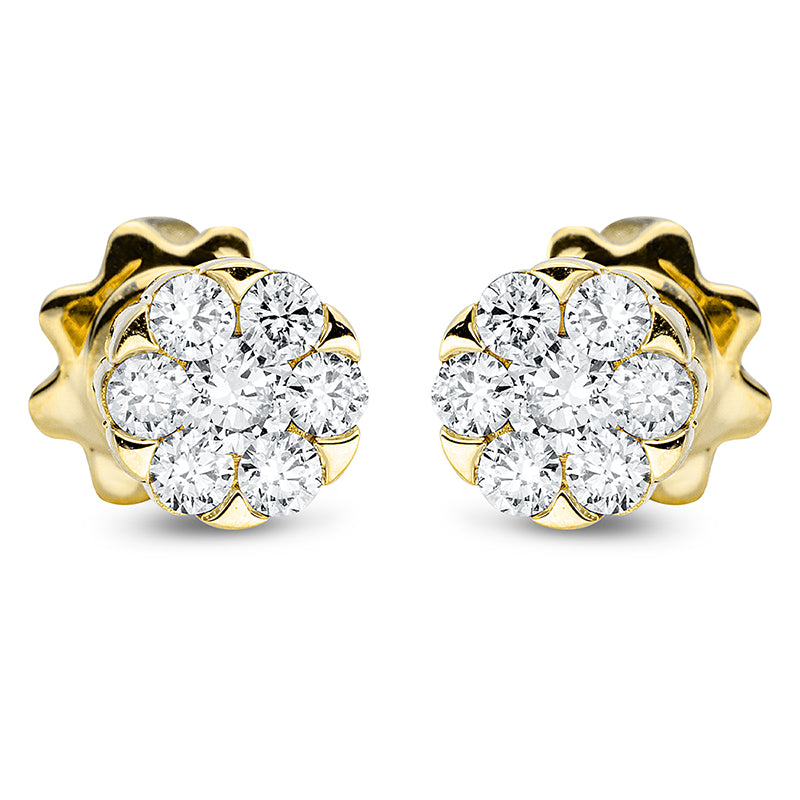 Ohrstecker    aus 750/-18 Karat Gelbgold mit 14 Diamanten 0