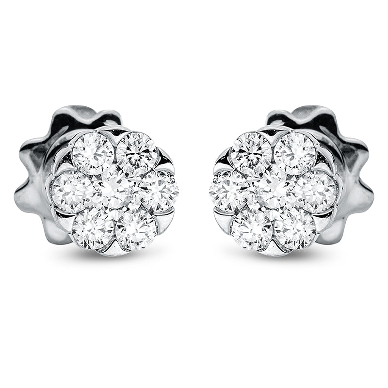 Ohrstecker    aus 750/-18 Karat Weißgold mit 14 Diamanten 0