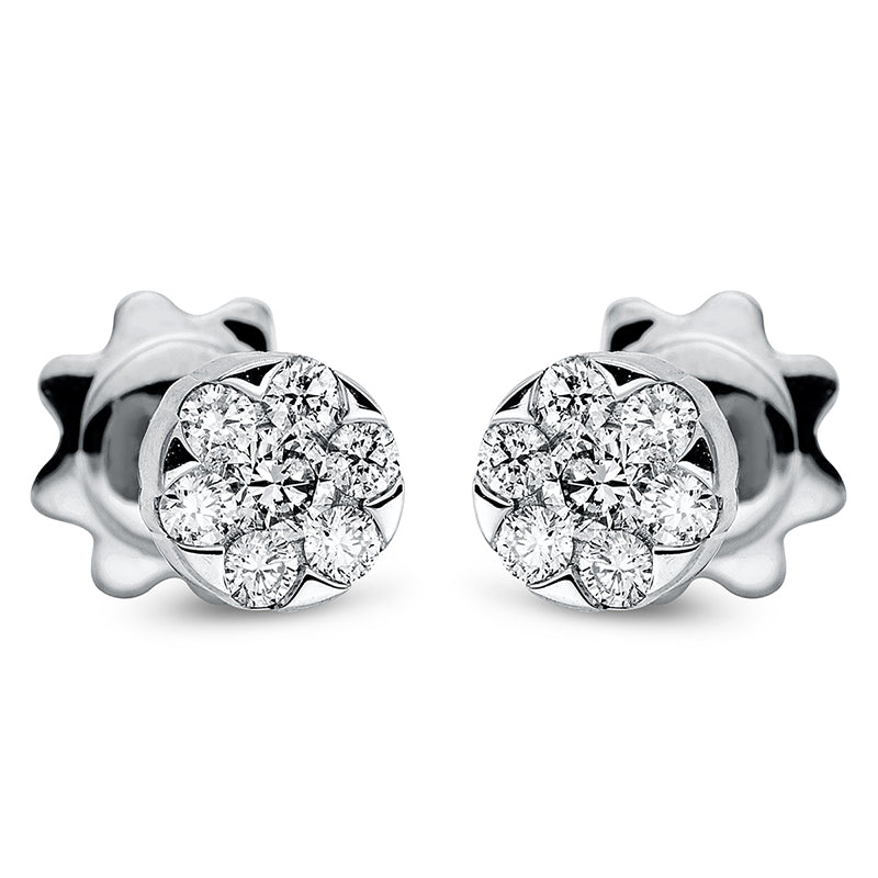 Ohrstecker    aus 750/-18 Karat Weißgold mit 14 Diamanten 0