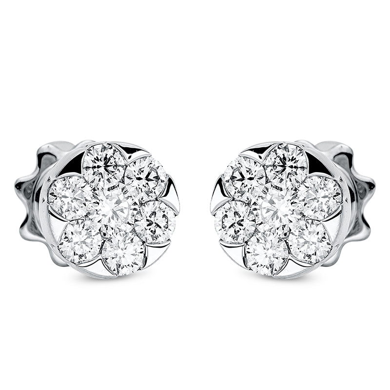 Ohrstecker    aus 750/-18 Karat Weißgold mit 14 Diamanten 0