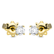 Ohrstecker    aus 750/-18 Karat Gelbgold mit 2 Diamanten 0