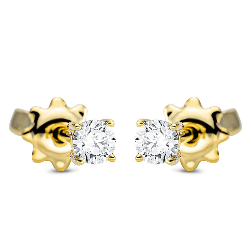 Ohrstecker    aus 750/-18 Karat Gelbgold mit 2 Diamanten 0