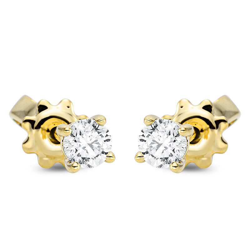 Ohrstecker    aus 750/-18 Karat Gelbgold mit 2 Diamanten 0