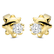 Ohrstecker    aus 750/-18 Karat Gelbgold mit 2 Diamanten 0