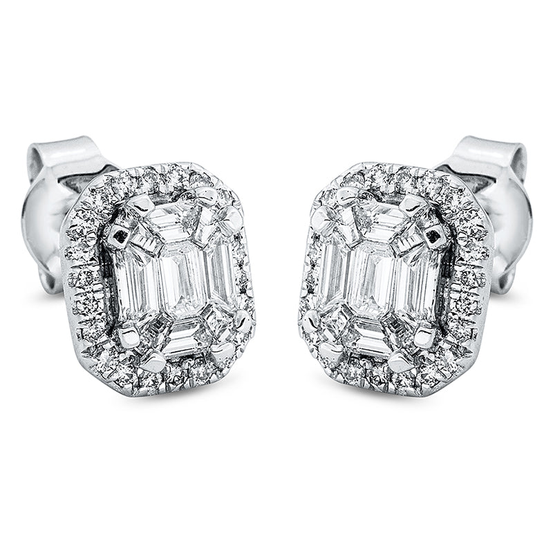 Ohrstecker    aus 750/-18 Karat Weißgold mit 64 Diamanten 0