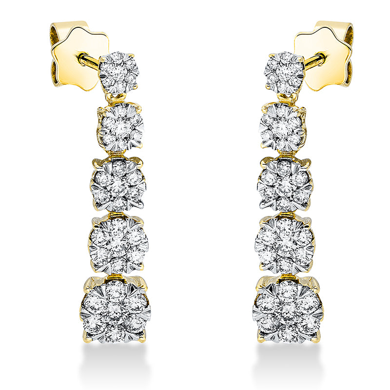 Ohrschmuck    aus 750/-18 Karat Gelbgold mit 70 Diamanten 0