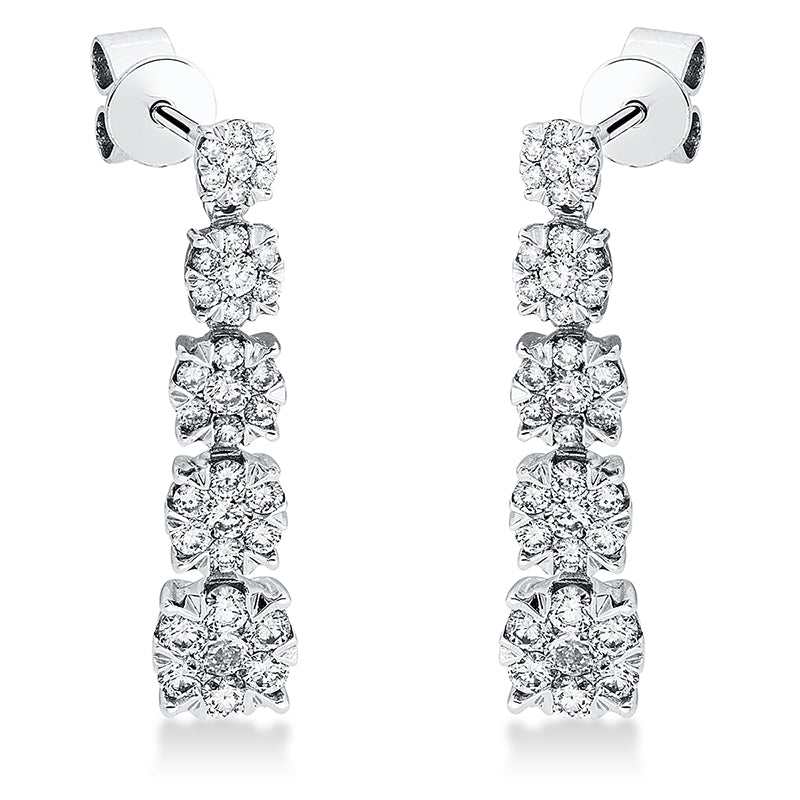 Ohrschmuck    aus 750/-18 Karat Weißgold mit 70 Diamanten 0