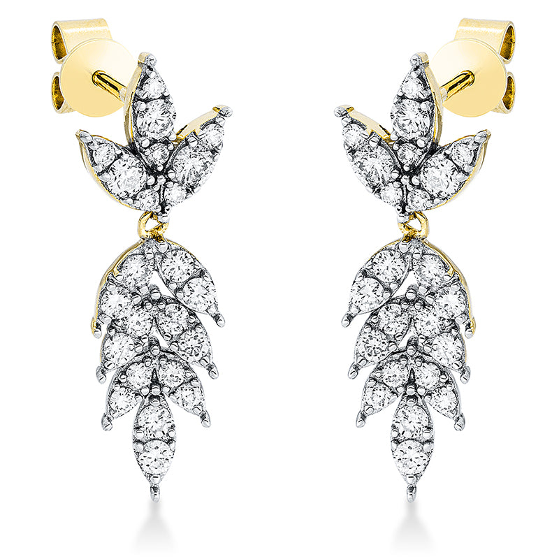 Ohrschmuck    aus 750/-18 Karat Gelbgold mit 46 Diamanten 0