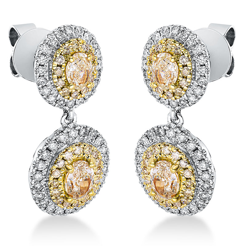 Ohrschmuck    aus 750/-18 Karat Weißgold / Gelbgold mit 144 Diamanten 2