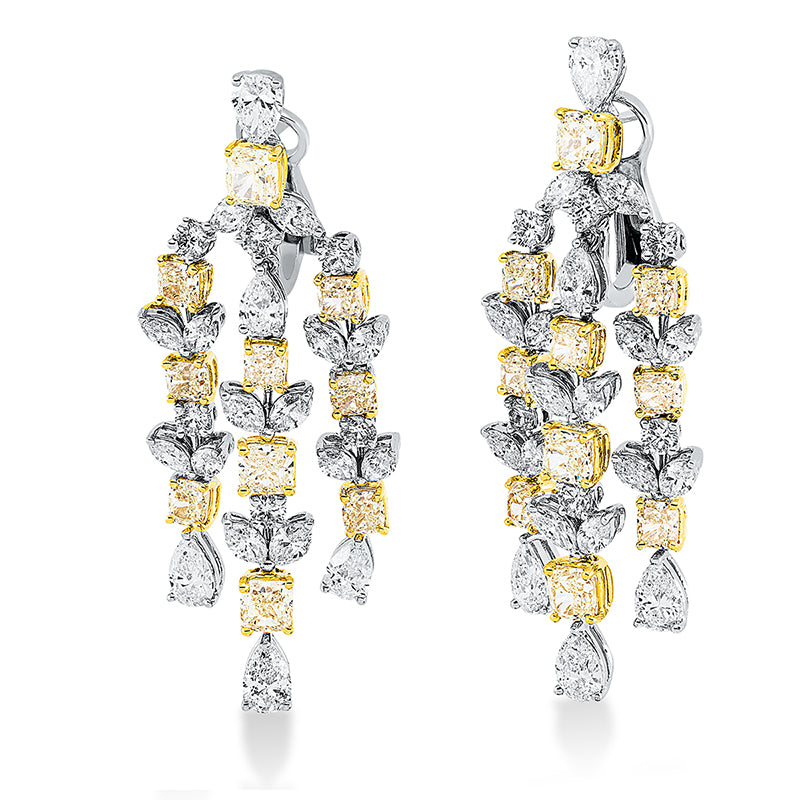 Ohrschmuck    aus 750/-18 Karat Weißgold / Gelbgold mit 70 Diamanten 10