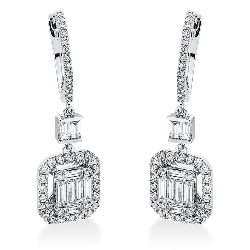 Ohrschmuck    aus 750/-18 Karat Weißgold mit 96 Diamanten 1