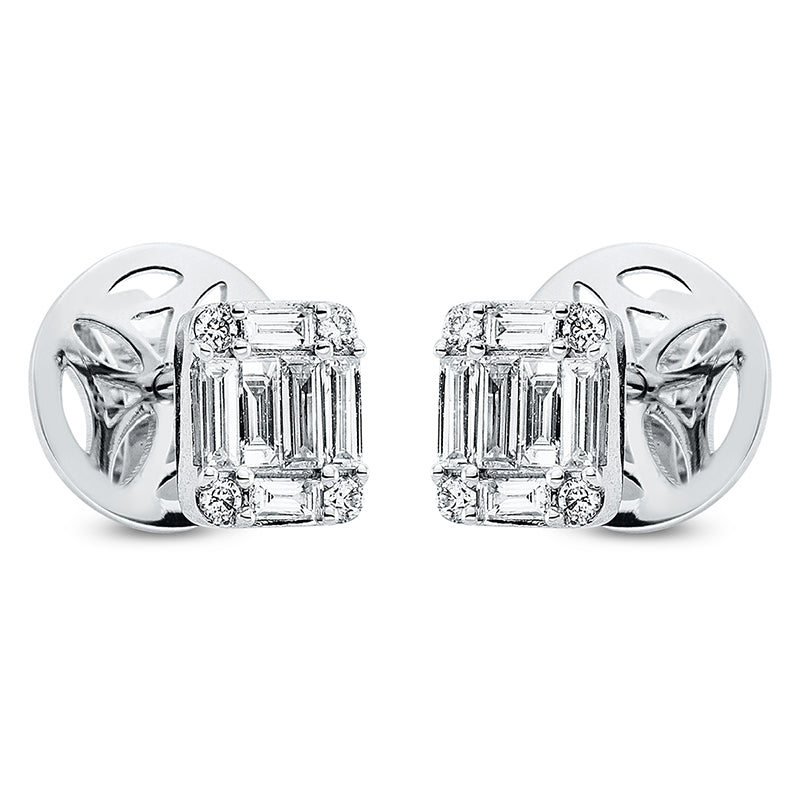 Ohrstecker    aus 750/-18 Karat Weißgold mit 20 Diamanten 0
