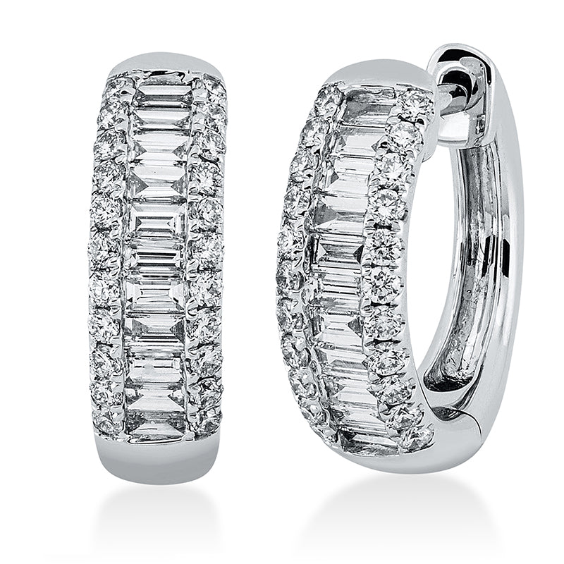 Creolen    aus 750/-18 Karat Weißgold mit 66 Diamanten 0