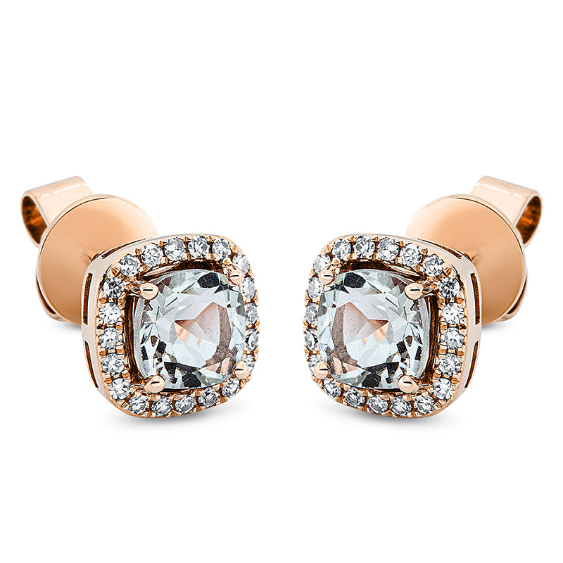 Ohrstecker mit Amethyst  aus 750/-18 Karat Rotgold mit 40 Diamanten 0