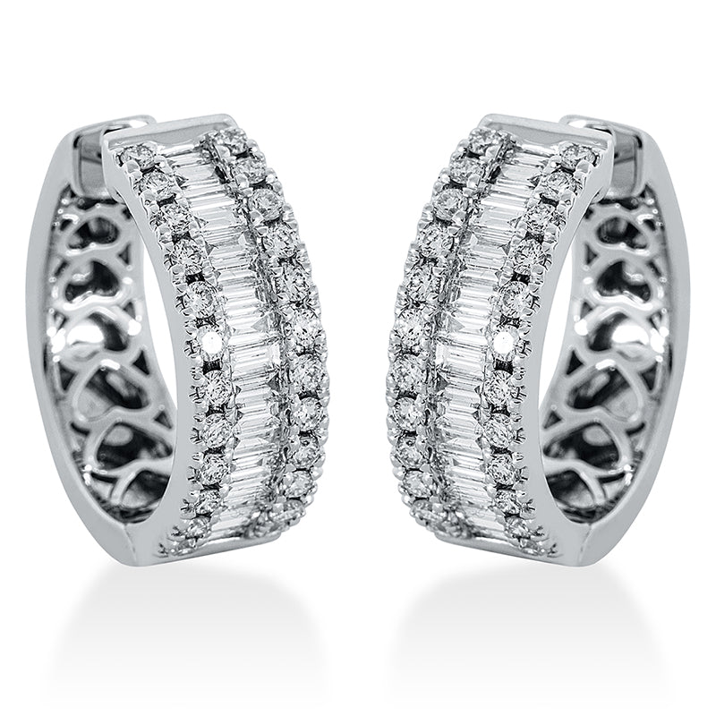 Creolen    aus 750/-18 Karat Weißgold mit 80 Diamanten 1