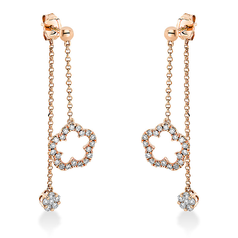 Ohrschmuck    aus 750/-18 Karat Rotgold mit 52 Diamanten 0