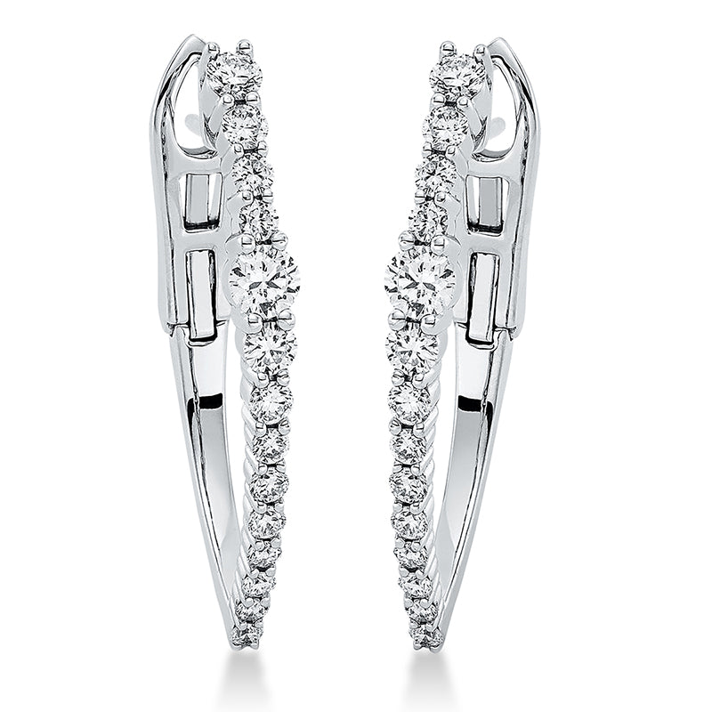 Creolen    aus 750/-18 Karat Weißgold mit 28 Diamanten 0