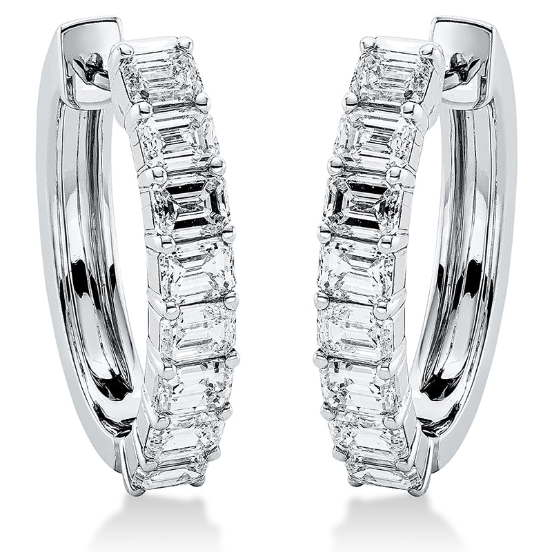 Creolen    aus 750/-18 Karat Weißgold mit 16 Diamanten 2