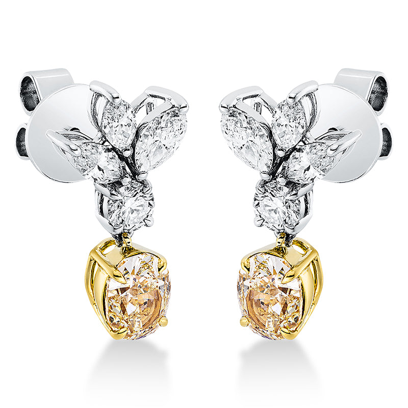 Ohrschmuck    aus 750/-18 Karat Weißgold / Gelbgold mit 10 Diamanten 2