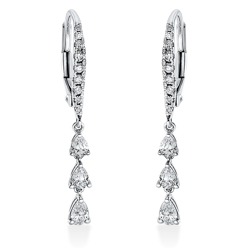 Ohrschmuck    aus 750/-18 Karat Weißgold mit 24 Diamanten 0
