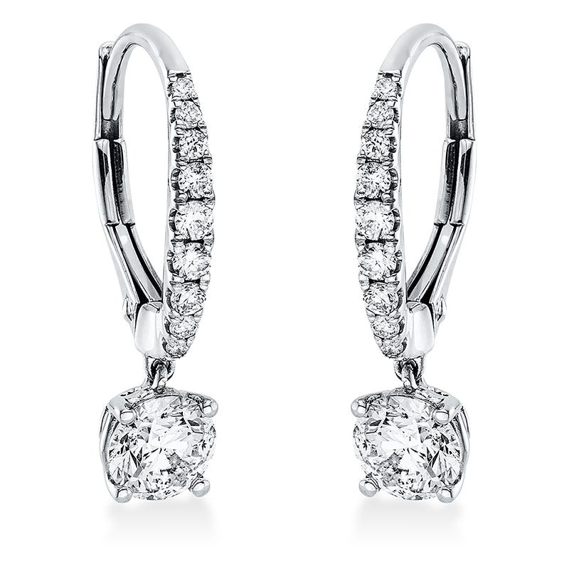 Ohrschmuck    aus 750/-18 Karat Weißgold mit 20 Diamanten 0