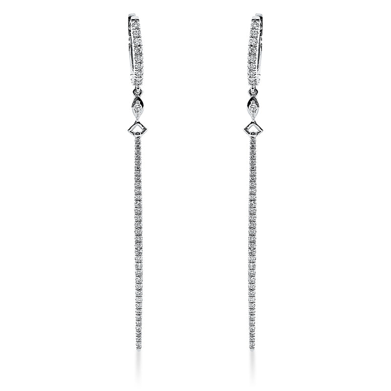 Ohrschmuck    aus 750/-18 Karat Weißgold mit 88 Diamanten 0