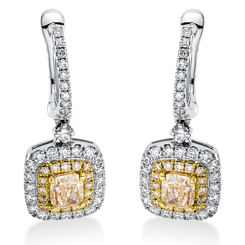 Ohrschmuck    aus 750/-18 Karat Weißgold / Gelbgold mit 96 Diamanten 2