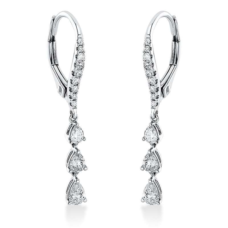 Ohrschmuck    aus 750/-18 Karat Weißgold mit 24 Diamanten 0