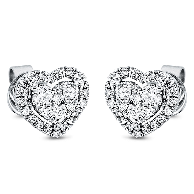 Ohrstecker    aus 750/-18 Karat Weißgold mit 52 Diamanten 0