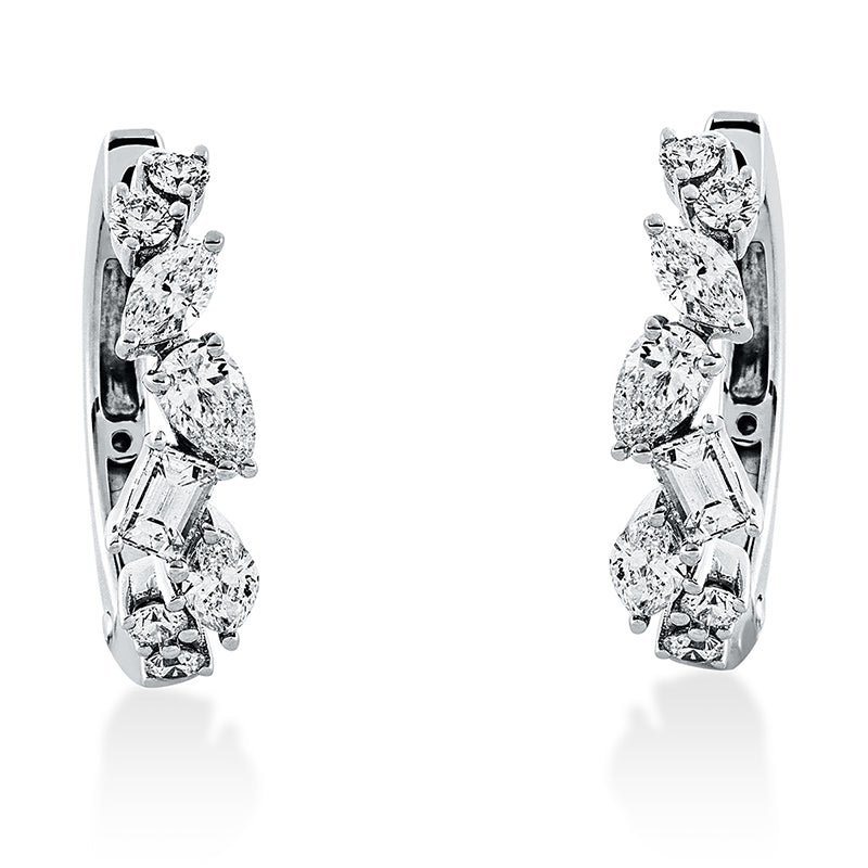 Creolen    aus 750/-18 Karat Weißgold mit 16 Diamanten 1