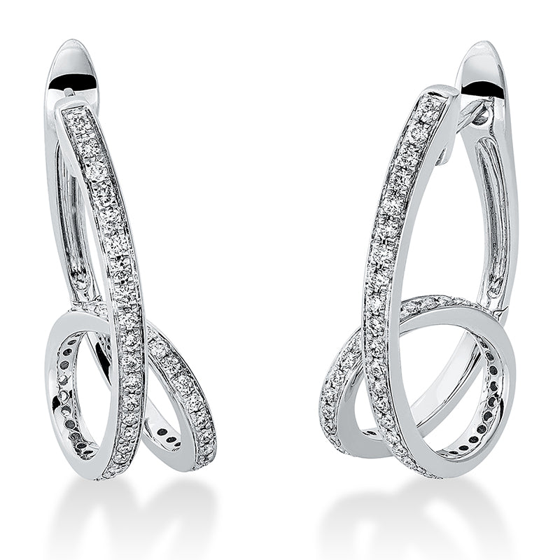 Ohrschmuck    aus 750/-18 Karat Weißgold mit 102 Diamanten 0