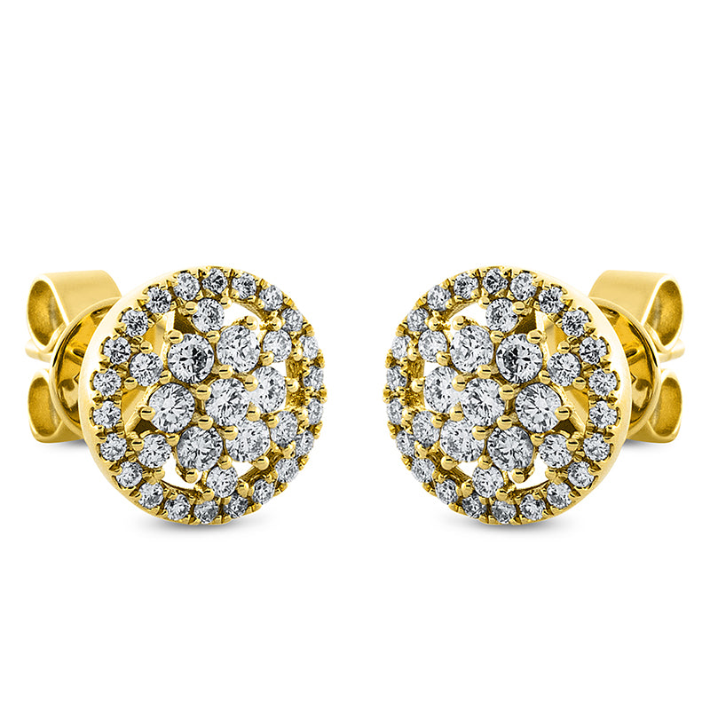 Creolen mit Rubin  aus 750/-18 Karat Gelbgold mit 56 Diamanten 0