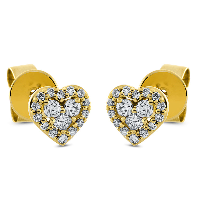 Ohrstecker    aus 750/-18 Karat Gelbgold mit 34 Diamanten 0