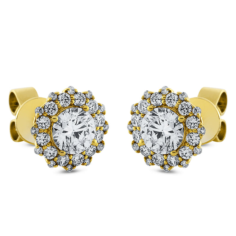 Ohrstecker    aus 750/-18 Karat Gelbgold mit 50 Diamanten 1