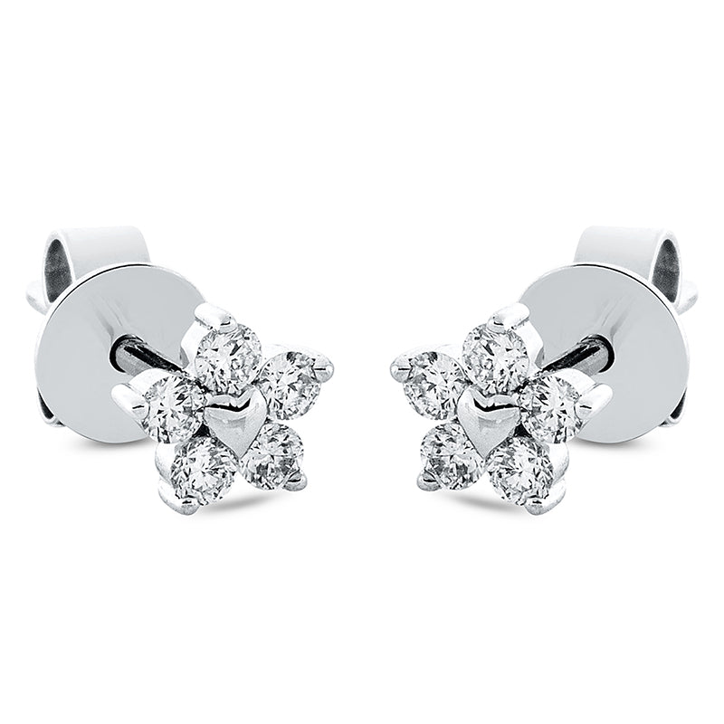 Ohrstecker    aus 750/-18 Karat Weißgold mit 10 Diamanten 0