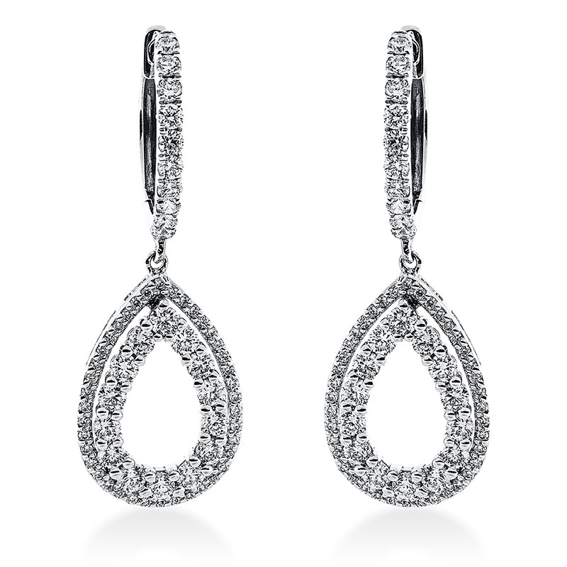 Ohrschmuck    aus 750/-18 Karat Weißgold mit 128 Diamanten 0