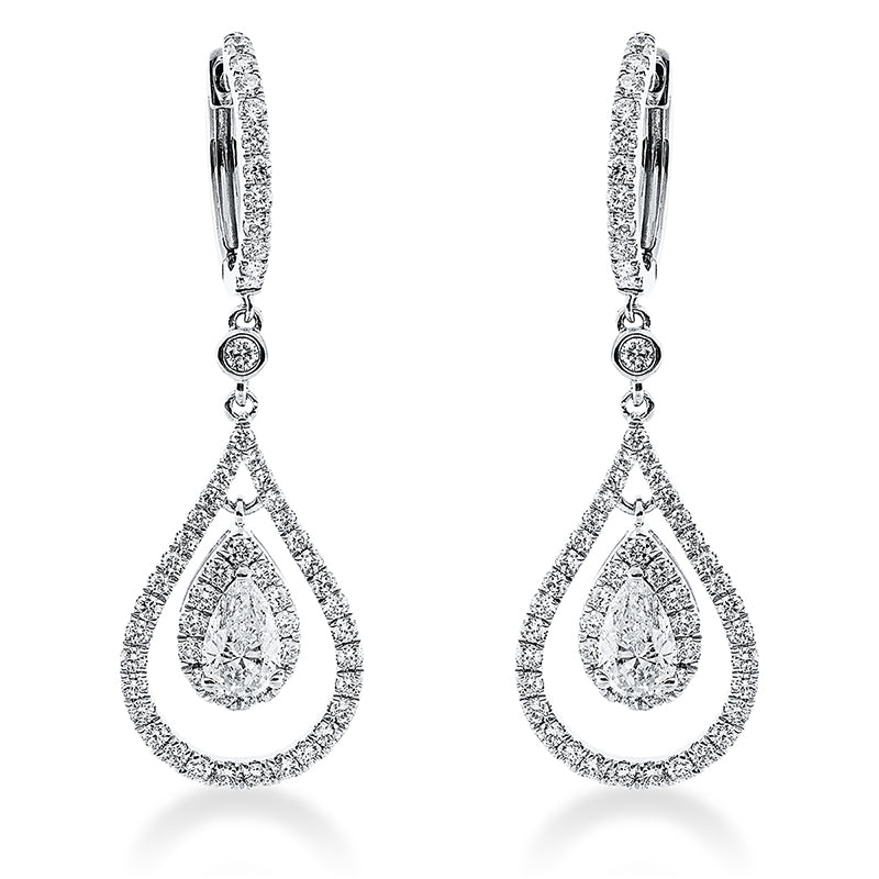 Ohrschmuck    aus 750/-18 Karat Weißgold mit 118 Diamanten 1