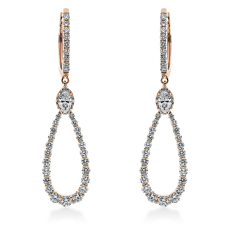 Ohrschmuck    aus 750/-18 Karat Rotgold mit 90 Diamanten 1