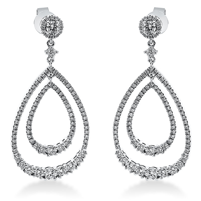 Ohrschmuck    aus 750/-18 Karat Weißgold mit 188 Diamanten 1