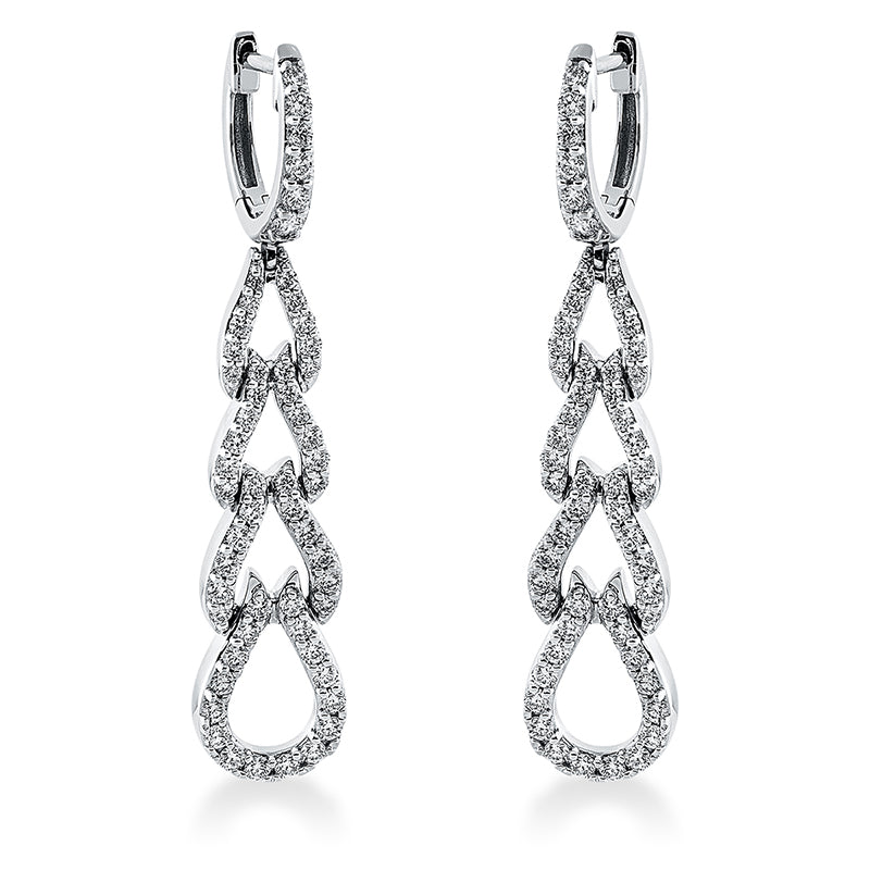 Ohrschmuck    aus 750/-18 Karat Weißgold mit 112 Diamanten 1