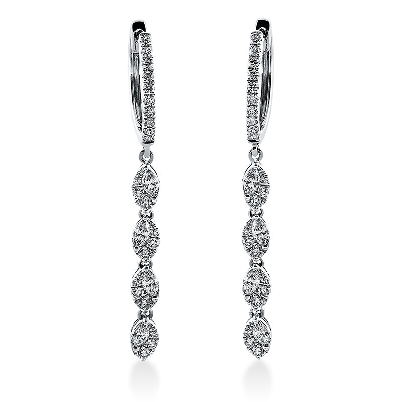 Ohrschmuck    aus 750/-18 Karat Weißgold mit 52 Diamanten 0
