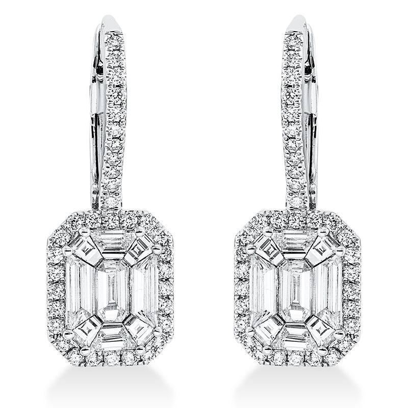 Ohrschmuck    aus 750/-18 Karat Weißgold mit 88 Diamanten 1