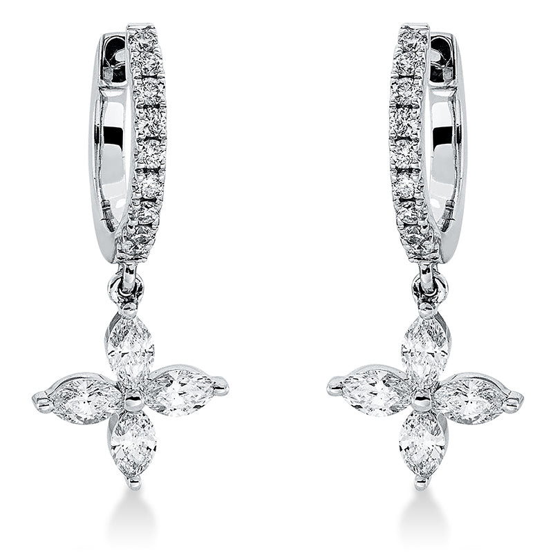 Ohrschmuck    aus 750/-18 Karat Weißgold mit 26 Diamanten 0