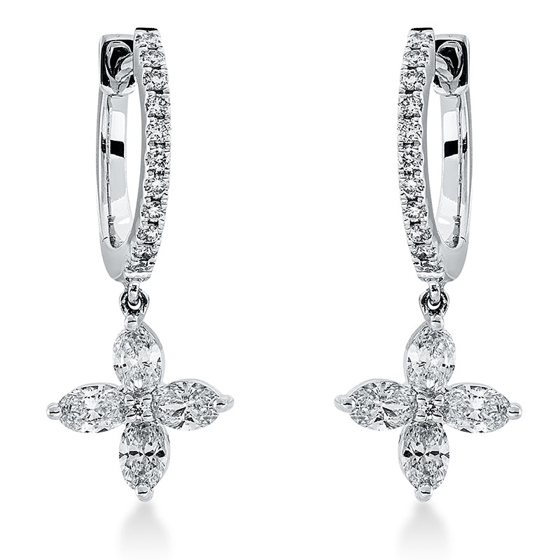Ohrschmuck    aus 750/-18 Karat Weißgold mit 32 Diamanten 0